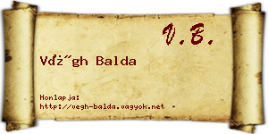Végh Balda névjegykártya